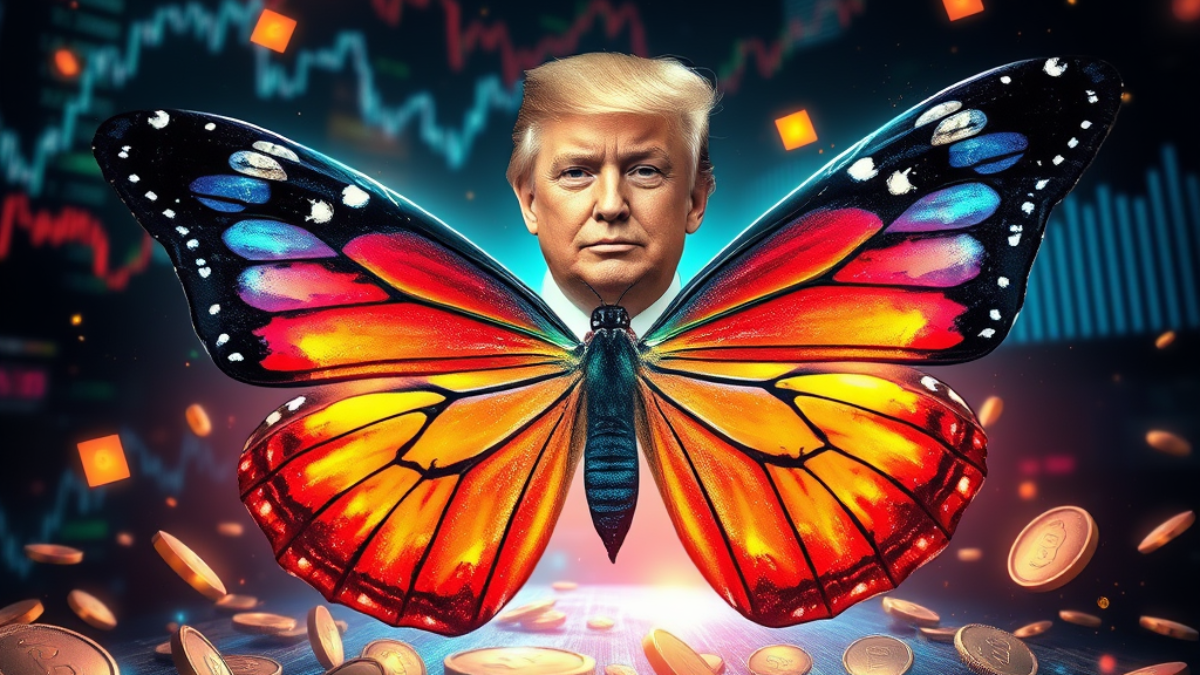 Falošné meme coiny s motývom prezidenta Trumpa