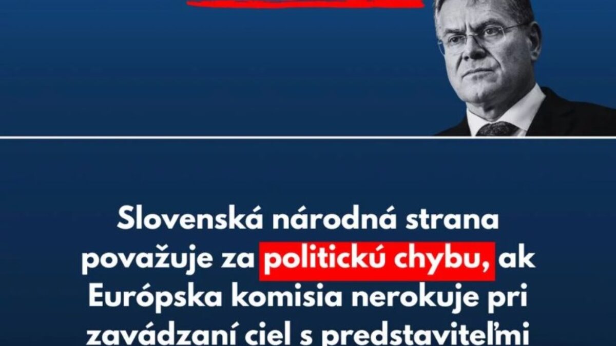 Slovenská národná strana vyzýva Roberta Fica, aby odvolal Maroša Šefčoviča