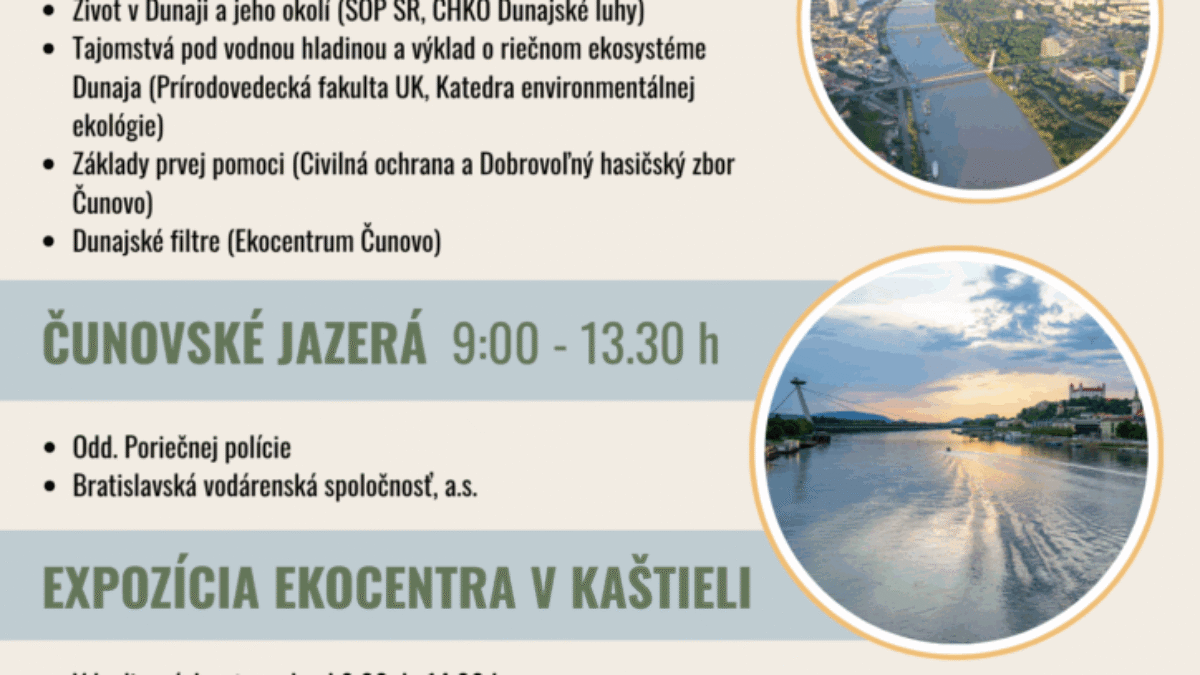 Žiakov ZŠ a SŠ pozývame na Deň Dunaja v Ekocentre Čunovo