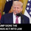 Trump podpisuje zákon GENIUS.