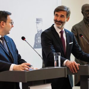 Tlačová konferencia šéfov diplomacií Slovenska a Česka v rámci podujatia Fórum T...
