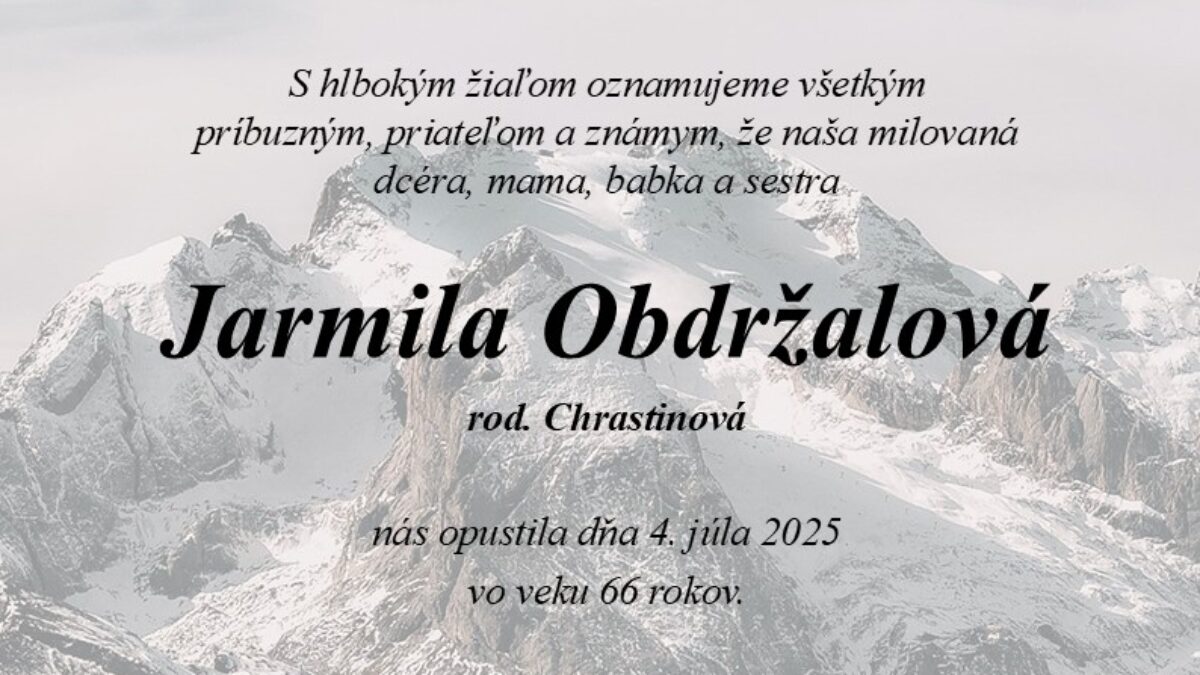 Mesto Trenčín: Jarmila Obdržalová