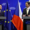 Tlačová konferencia ministrov zahraničných vecí SR a ČR Juraja Blanára a Petra M...