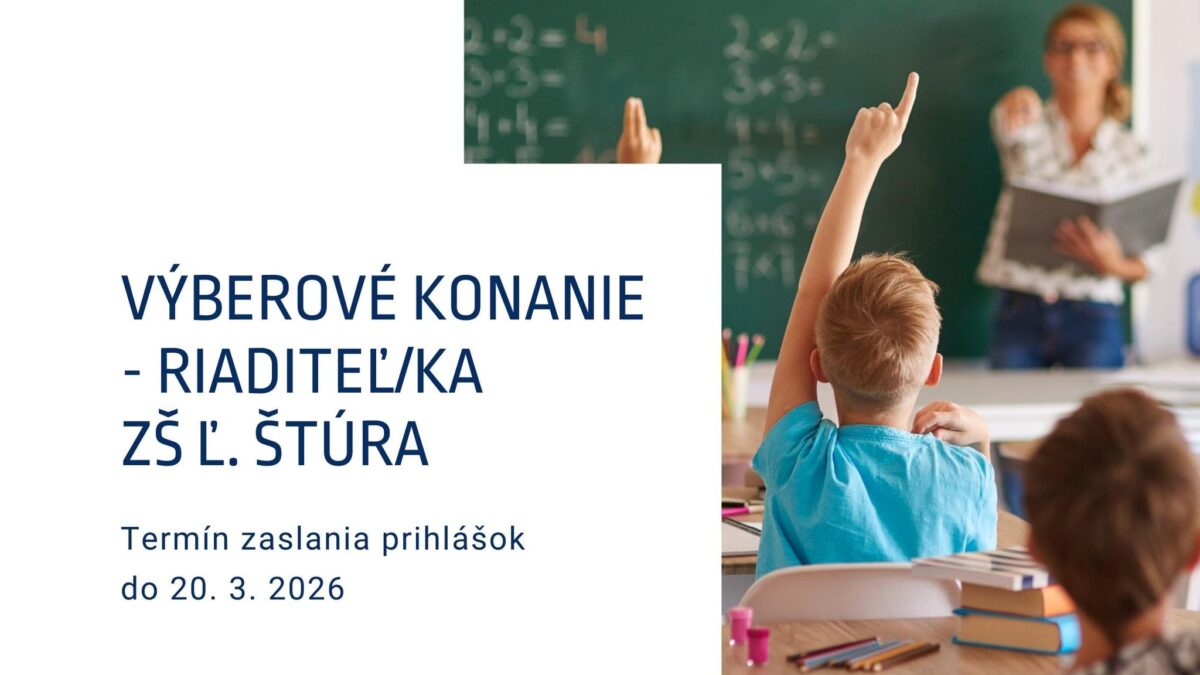 Mesto Modra: VÝBEROVÉ KONANIE – RIADITEĽ/KA ZŠ Ľ. ŠTÚRA