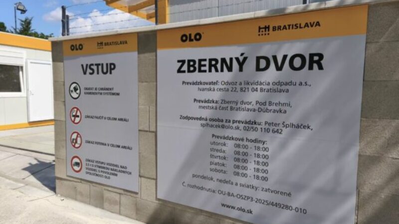 Zberný dvor v Dúbravke využilo za rok takmer 15-tisíc ľudí, odovzdali viac ako 1 600 ton odpadu